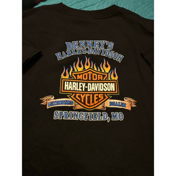 Harley-Davidson Men's Sz 2XL T-Shirt Denney's Springfield, MO Black Short Sleeve - Picture 3 of 6